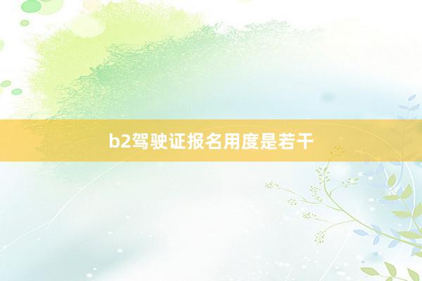 b2驾驶证报名用度是若干