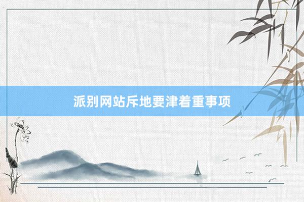 派别网站斥地要津着重事项